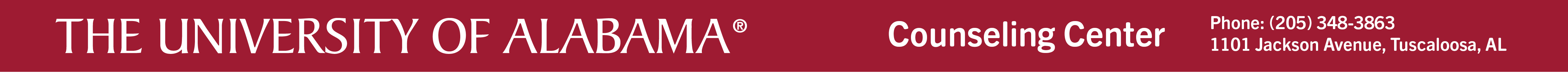 The University of Alabama Counseling Center. If you need assistance, call (205) 348-3863.